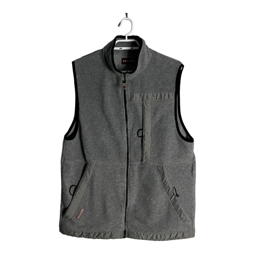 Nevada Gray Fleece Full Zip Sleeveless Vest